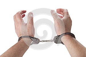 Man hands with handcuffs