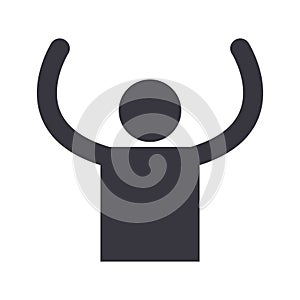 Man hands up sihlouette