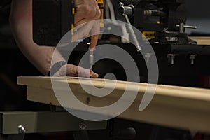 man hands working with tools drill