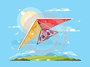 Man on a hang glider