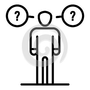 Man haves questions icon, outline style