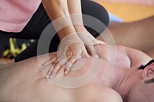 Man having a back massage