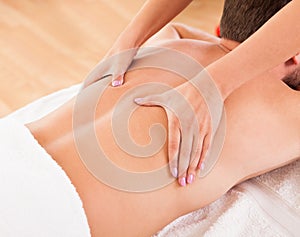 Man having a back massage photo