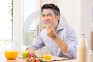 Man Having Breakfast