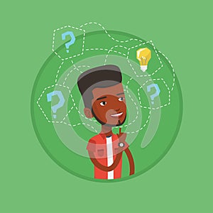 Man having business idea vector illustration.