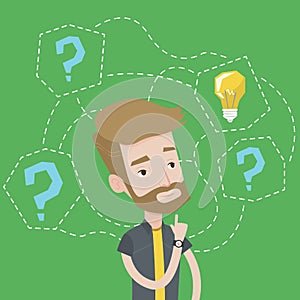 Man having business idea vector illustration.