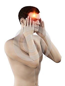 a man having a cluster headache