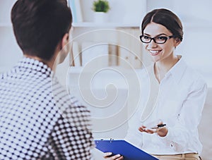 Man Having Conversation with his Psychotherapist