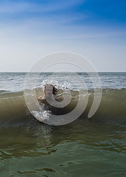 Man having fun laying