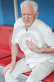 Man having heart attack
