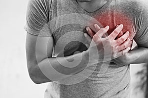 man having heart attack. healthcare photo