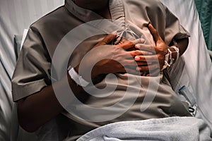 Man having heart attack .Healthcare and medical concept