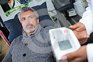 Man having heart rate monitored