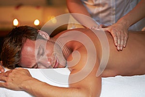 Man Having Massage In Spa