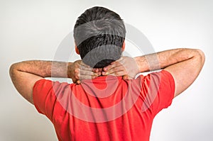 Man having pain in his neck
