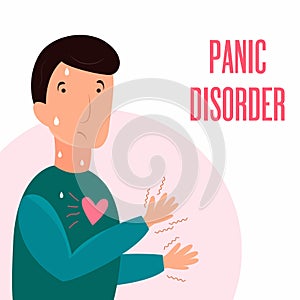 Man having panic attack. Health problem