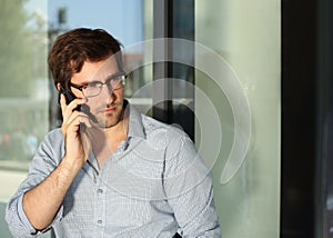 Man having phone conversation