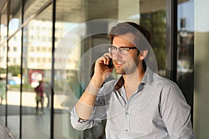 Man having phone conversation