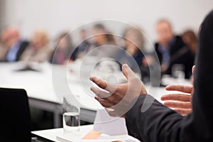 Man having presentation at seminar