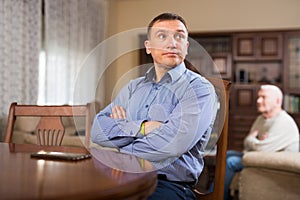 Man having problems in relationship with father