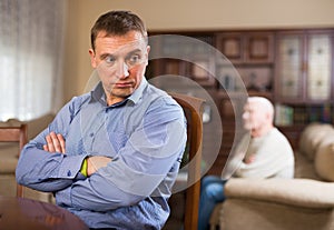 Man having problems in relationship with father