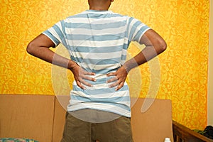 Man having severe back pain