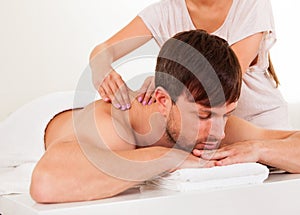 Man having a shoulder massage