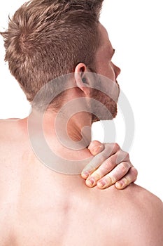 Man having a shoulder pain