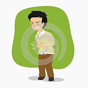 Man Having Stomach Ache Vector