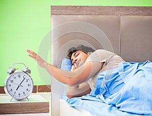 Man having trouble with his sleep