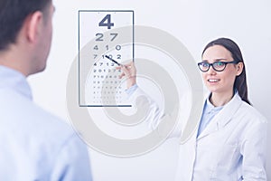 Man having vision test