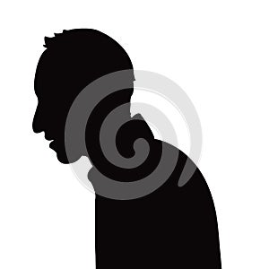 A man head, body part silhouette vect