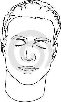 Man head with closed eyes vector eps 10