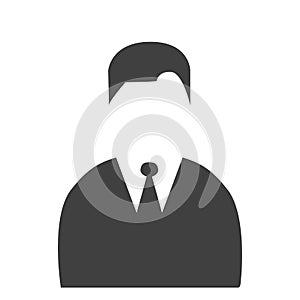 Man head icon silhouette. Male and female avatar profile sign, face silhouette stock vector