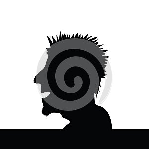 Man head vector art silhouette