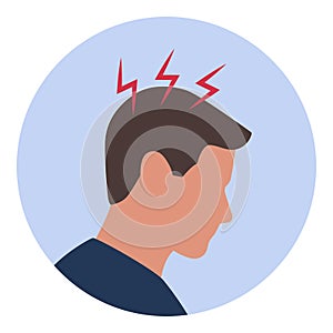 Man with headache medical icon