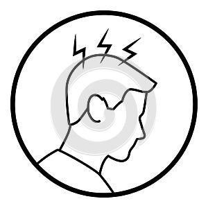 Man with headache medical icon