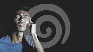 Man With Headache Or Stress Meme Isolated
