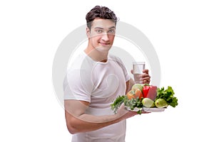 The man in healthy eating concept