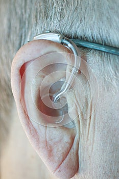 Man with hearing aid