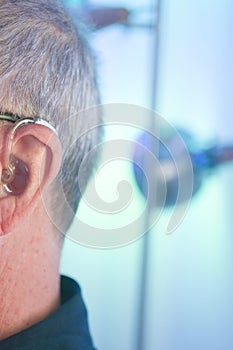 Man with hearing aid