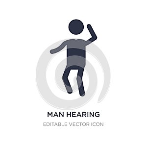 man hearing icon on white background. Simple element illustration from People concept