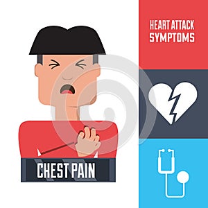 man with heart attack symptoms and condition