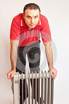 Man and heater