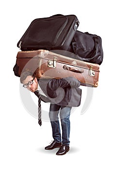 Man with heavy baggage