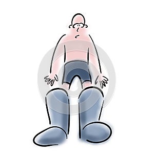 Man in heavy boots