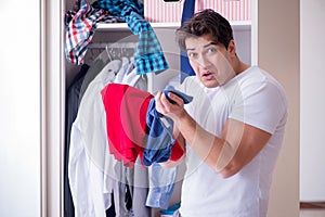 The man helpless with dirty clothing after separating from wife