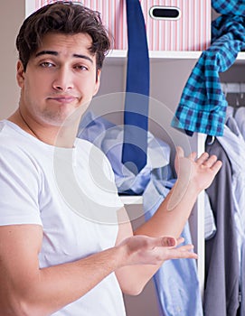 Man helpless with dirty clothing after separating from wife