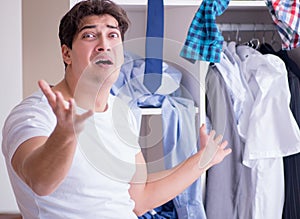 Man helpless with dirty clothing after separating from wife