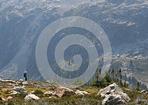 Man Hiking Above Callaghan Valley